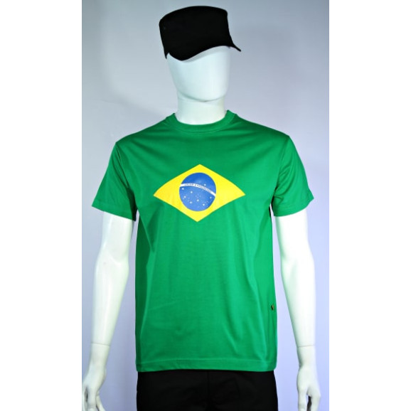 camiseta bandeira do brasil manga curta frente