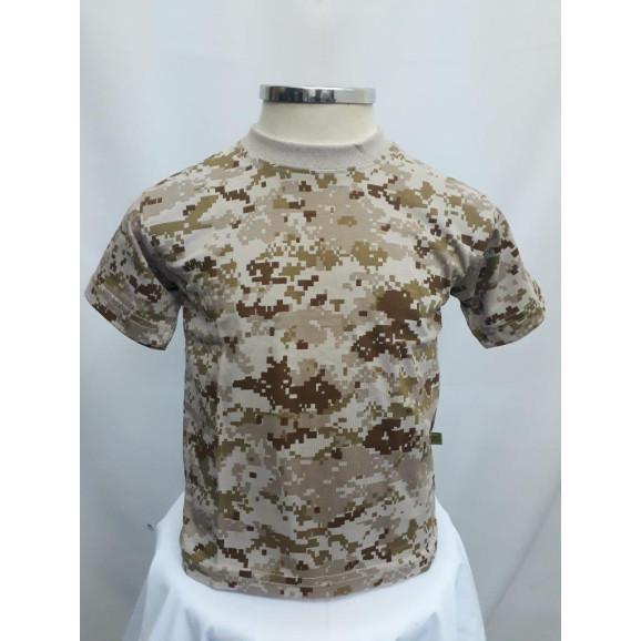 Camiseta Infantil Camuflado Digital Deserto frente