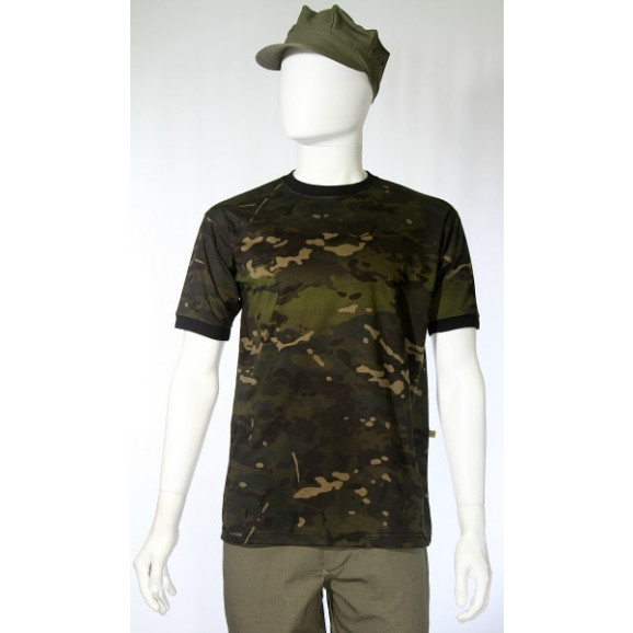 camiseta camuflado multicam black manga curta frente