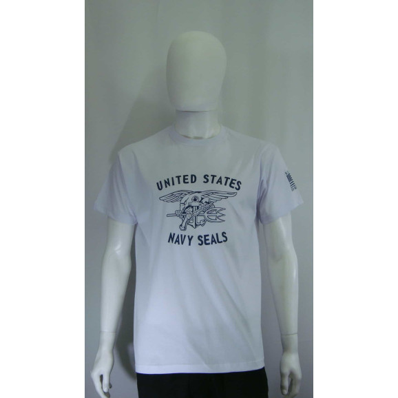 camiseta navy seals branca manga curta frente