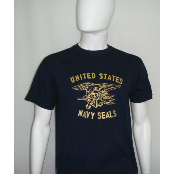 camiseta navy seals azul marinho manga curta frente