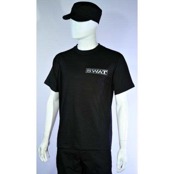 camiseta swat preta manga curta frente