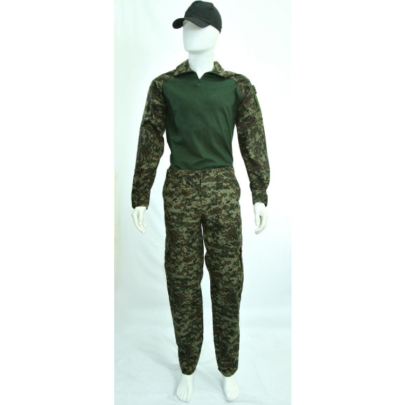 Farda Combat Shirt Camuflado Digital Florestal frente