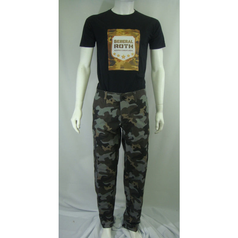 Calça Camuflada Palhada Brim Flúor Carbon Masculina