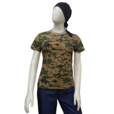 Camiseta Babylook Digital Marpat Woodland