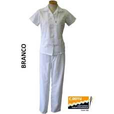 Uniforme De Copeira Branco com Bordado Inglês