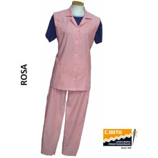 Uniforme De Copeira sem Manga Rosa