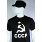 camiseta CCCP preta manga curta detalhe frente