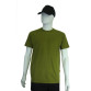 camiseta verde oliva gola careca manga curta frente