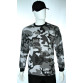 camiseta camuflado cinza manga longa frente