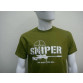 camiseta sniper verde oliva manga curta detalhe frente