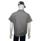 camisa profissional gola e botões cinza costas