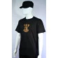camiseta exército de israel preta manga curta detalhe frente