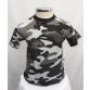 Camiseta Infantil Camuflado cinza frente