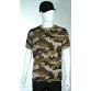 camiseta camuflado marrom manga curta frente