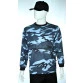 camiseta camuflado azul manga longa frente