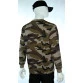 camiseta camuflado marrom manga longa costas 