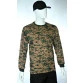 camiseta camuflado digital marpat woodland manga longa frente