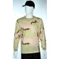 camiseta camuflado deserto tricolor manga longa frente